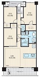 ハートフィールズ薬園台ハイライズ 3LDKの間取図画像