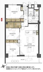 ふなばしハイツ 3LDKの間取図画像