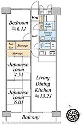 新松戸中央パークハウスB棟 3LDKの間取図画像