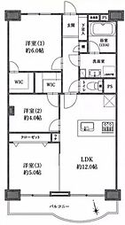 新松戸ファミールハイツ4号棟 3LDKの間取図画像