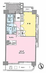 ペルル薬園台七林 1LDKの間取図画像