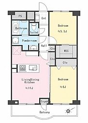 東カングランドマンション第2松戸 2LDKの間取図画像