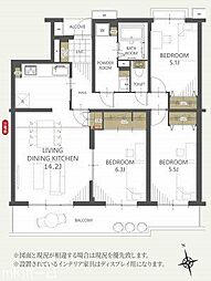 アミティ三郷早稲田6−1−2号棟 3LDKの間取り
