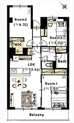 第3稲毛ハイツ28 3LDKの間取図画像