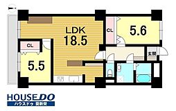 丸の内パークマンション 2LDKの間取図画像