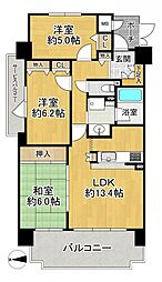 ファミール深江橋デュオ 3LDKの間取り