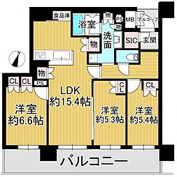 ザ・ファインタワー梅田豊崎 3LDKの間取図画像