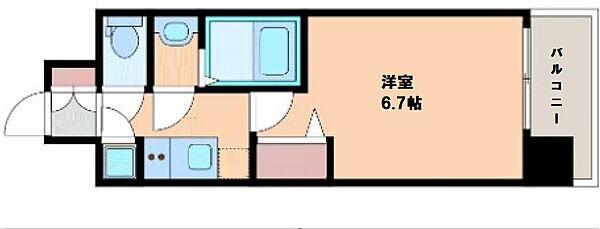 レジュールアッシュウエストレジス ｜大阪府大阪市西区本田2丁目(賃貸マンション1K・2階・24.43㎡)の写真 その2