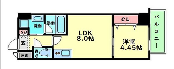 アーデン四ツ橋プライマリーワン ｜大阪府大阪市西区新町1丁目(賃貸マンション1LDK・5階・30.24㎡)の写真 その7