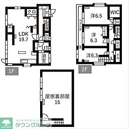武蔵野市境　戸建 3LDKの間取り