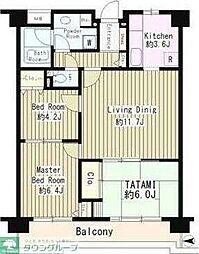 コーボック新小金井 5階3LDKの間取り