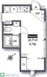 SETAGAYA Villa 1階ワンルームの間取り