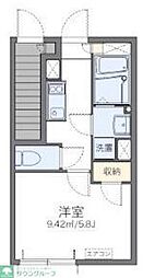 レオネクストベル　フォンターナ 1階1Kの間取り