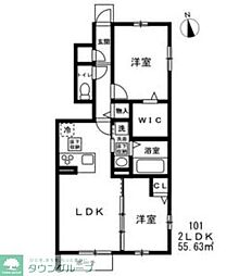 (仮称)西東京市中町新築 1階2LDKの間取り