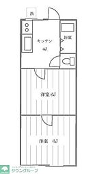 ＫＩハイツ 2階2Kの間取り