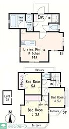 下高井戸3丁目貸家 2階3LDKの間取り