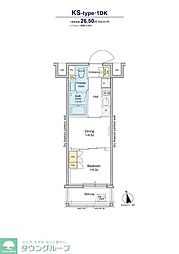 RESIDENCEKLENJI 1DKの間取図画像