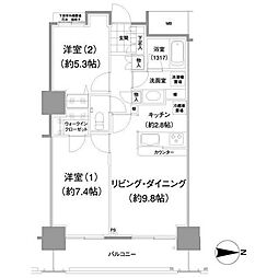 イストワール 2LDKの間取図画像