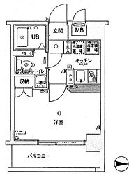 スカイコート新高円寺 1Kの間取図画像