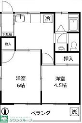 伸和荘 2Kの間取図画像