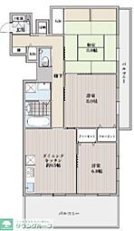 フルールメゾン田村 3DKの間取図画像