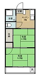 星野荘 2階2Kの間取り