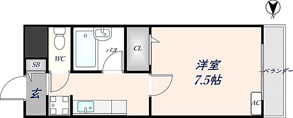 カデンツァK 406｜大阪府東大阪市菱江2丁目(賃貸マンション1K・4階・23.39㎡)の写真 その2