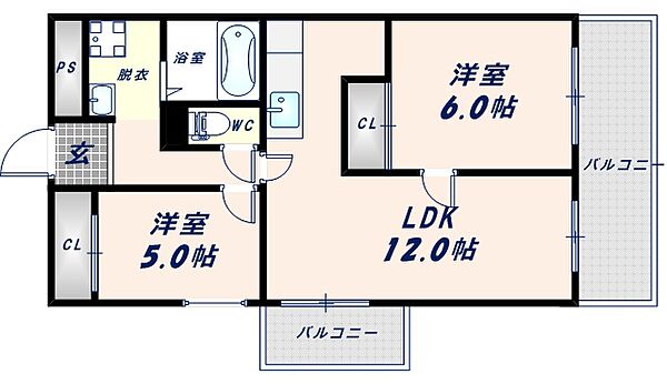 大阪府大阪市東成区深江南1丁目(賃貸マンション2LDK・7階・54.00㎡)の写真 その2