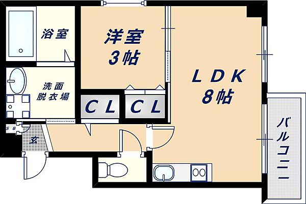 大阪府東大阪市長堂2丁目(賃貸マンション1LDK・3階・28.00㎡)の写真 その2