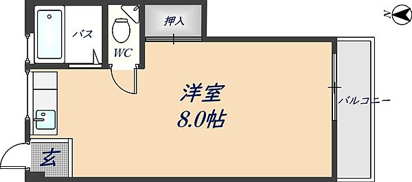 グランキューブ青山町 303｜大阪府八尾市青山町1丁目(賃貸マンション1R・3階・25.15㎡)の写真 その2