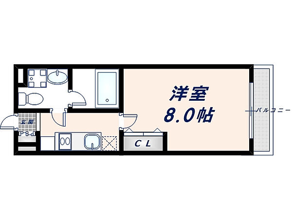 オランジュ上小阪 207｜大阪府東大阪市上小阪3丁目(賃貸マンション1K・2階・24.64㎡)の写真 その2