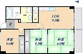 サン・ローレル 903 ｜ 大阪府東大阪市角田3丁目4-18（賃貸マンション3LDK・9階・55.56㎡） その2