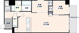 大阪府東大阪市足代北1丁目（賃貸マンション2LDK・9階・60.50㎡） その2