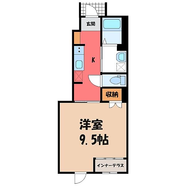 栃木県小山市大字立木(賃貸アパート1K・1階・33.56㎡)の写真 その2