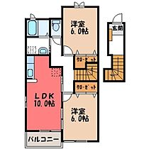 栃木県栃木市都賀町合戦場（賃貸アパート2LDK・2階・57.22㎡） その2