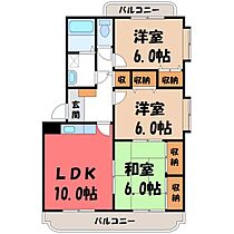 栃木県栃木市沼和田町（賃貸マンション3LDK・3階・65.55㎡） その2