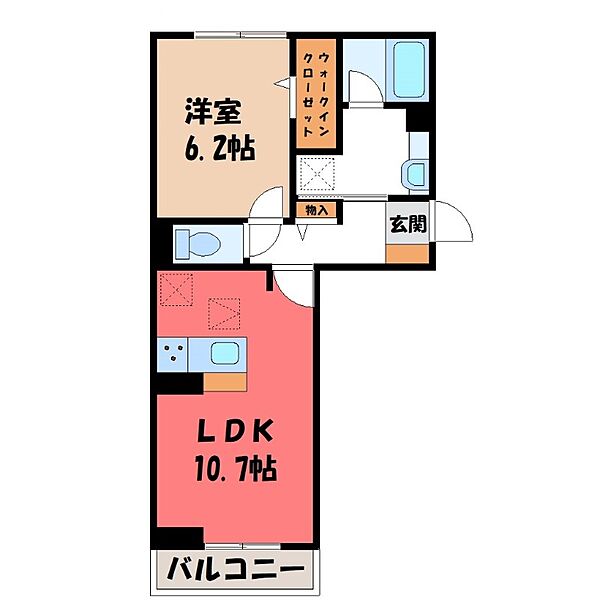 茨城県古河市旭町2丁目(賃貸アパート1LDK・1階・42.93㎡)の写真 その2