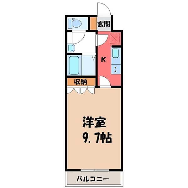栃木県小山市大字犬塚(賃貸アパート1K・2階・29.75㎡)の写真 その2