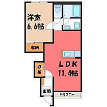 栃木県栃木市大平町西野田（賃貸アパート1LDK・1階・44.52㎡） その2