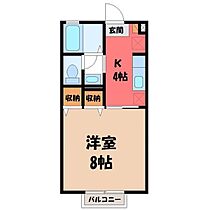 栃木県小山市西城南1丁目（賃貸アパート1K・2階・26.71㎡） その2