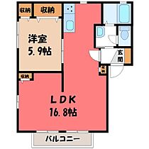 栃木県下都賀郡野木町大字友沼（賃貸アパート1LDK・1階・50.78㎡） その2