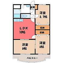 栃木県小山市西城南2丁目（賃貸マンション3LDK・3階・63.17㎡） その2