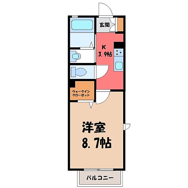 茨城県結城市大字結城(賃貸アパート1K・2階・29.25㎡)の写真 その2