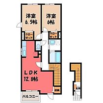 栃木県栃木市大宮町（賃貸アパート2LDK・2階・62.45㎡） その2