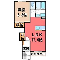 栃木県栃木市平井町（賃貸アパート1LDK・1階・44.52㎡） その2