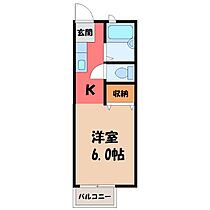 栃木県栃木市都賀町合戦場（賃貸アパート1K・1階・20.46㎡） その2