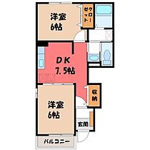 栃木県栃木市大平町下皆川（賃貸アパート2DK・1階・42.77㎡） その2