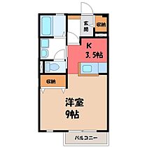 栃木県小山市城東6丁目（賃貸アパート1K・2階・34.30㎡） その2