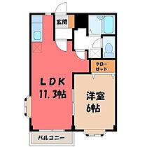 茨城県筑西市榎生1丁目（賃貸アパート1LDK・2階・39.73㎡） その2