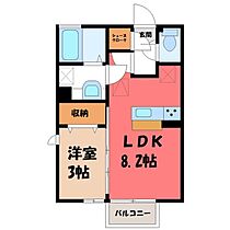 栃木県小山市乙女3丁目（賃貸アパート1LDK・1階・29.44㎡） その2